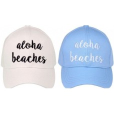 "ALOHA BEACHES"  CC Embroidered Adjustable Ball Cap Hat  OS Fits Most  eb-24878897